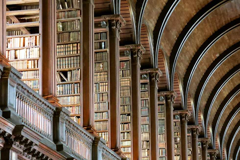 A library with old books in Dublin.