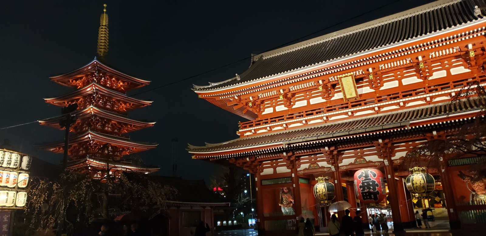 red temple at nighttime