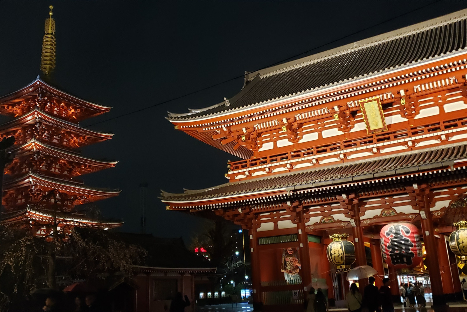 red temple at nighttime