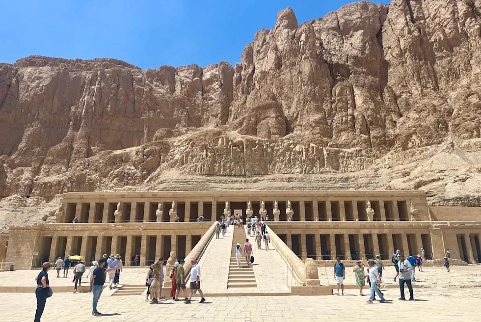 staired entrance to a temple in a desert