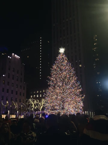 The Rockefeller Tree is a towering symbol of holiday cheer in New York City.