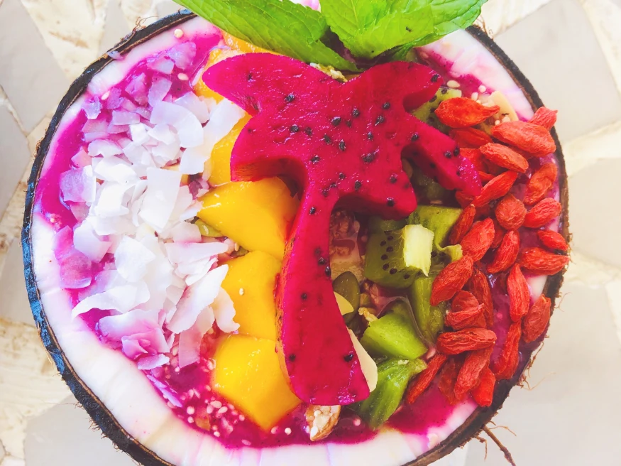 smoothie bowl with dragon fruit