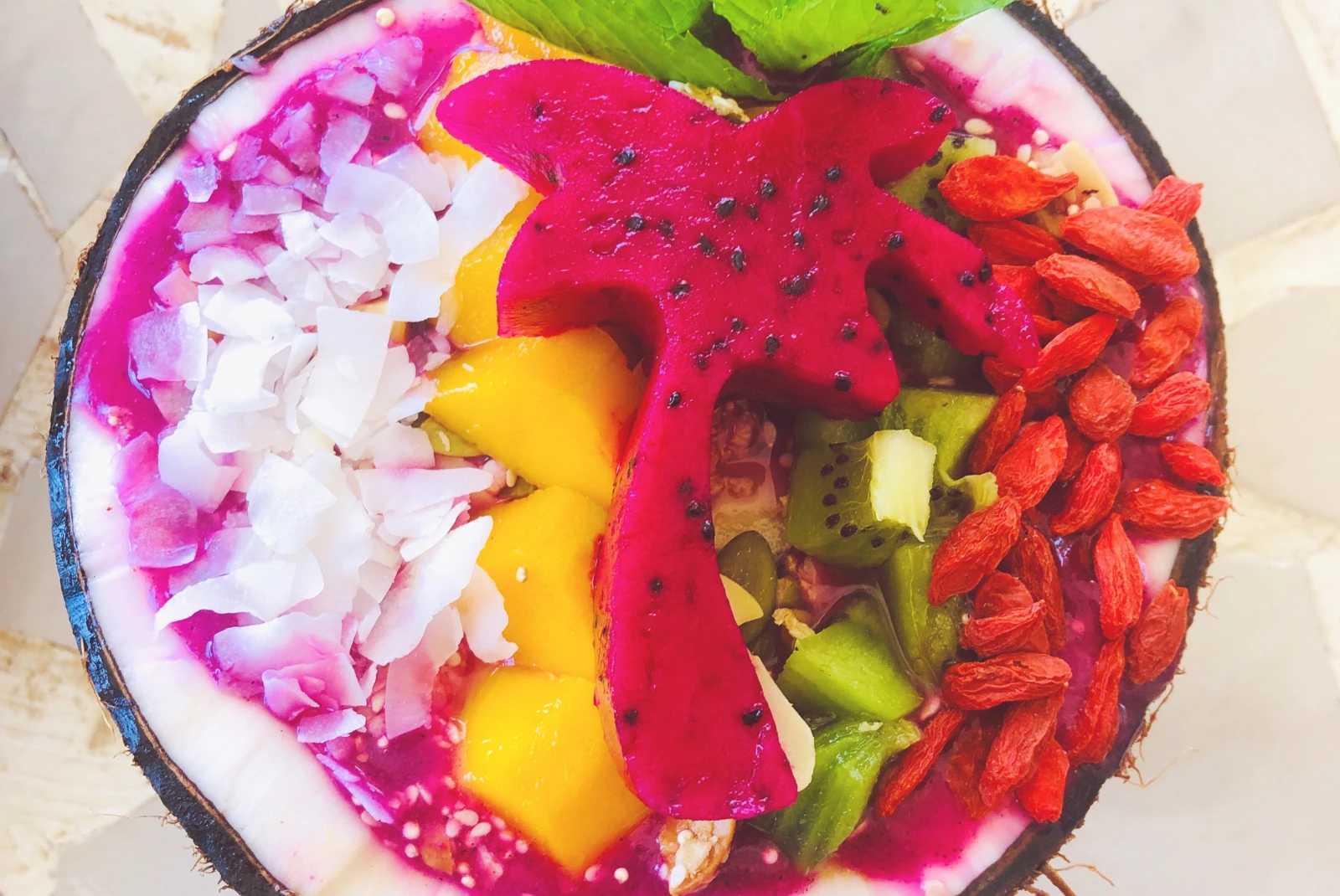 smoothie bowl with dragon fruit