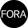 Fora Travel logo in white font within a black circle