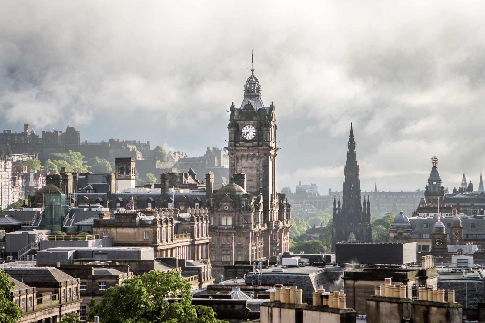 The skyline of the city of Edinburgh. 