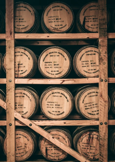 barrels on a shelf
