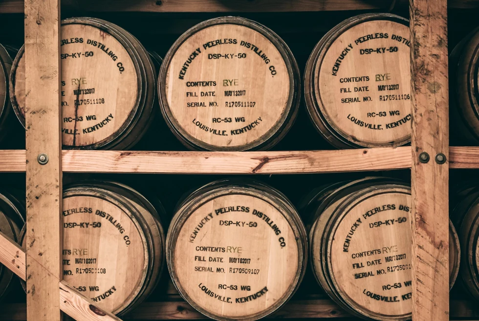 barrels on a shelf