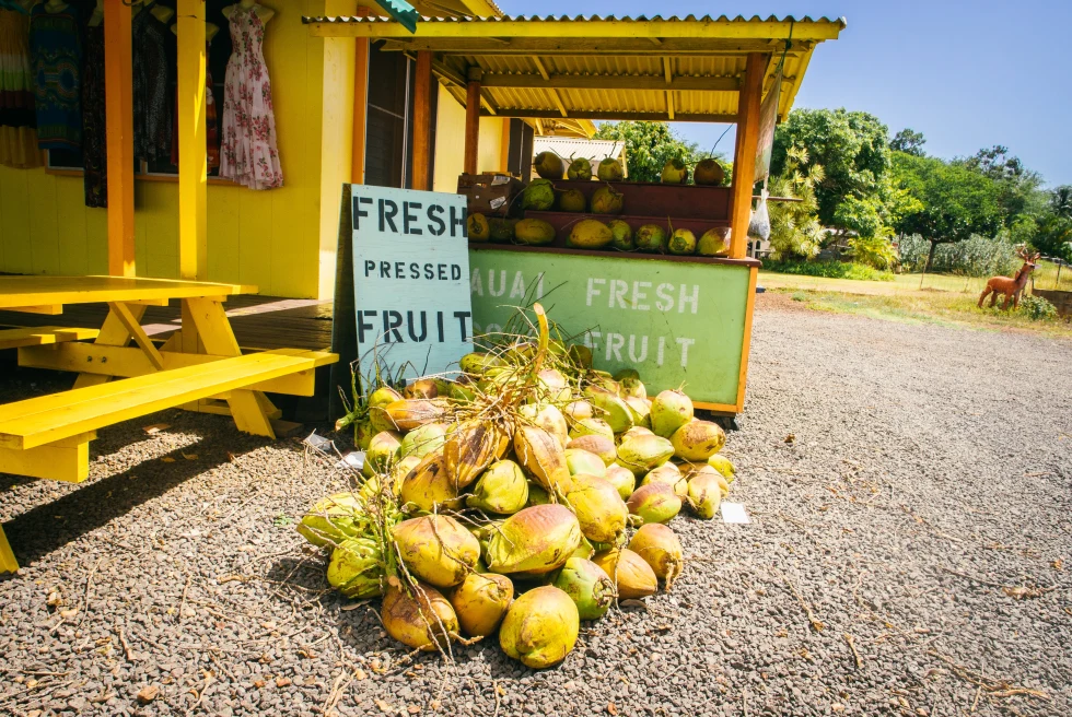 Coconut stand in Hawaii. 