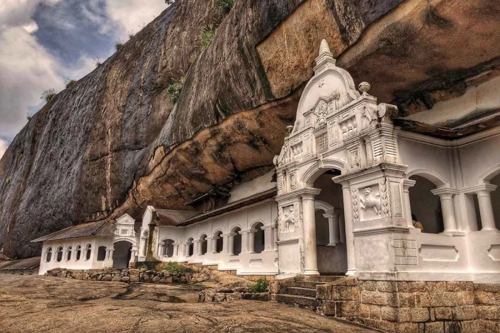 Dambulla cave temple is a World Heritage Site in Sri Lanka.