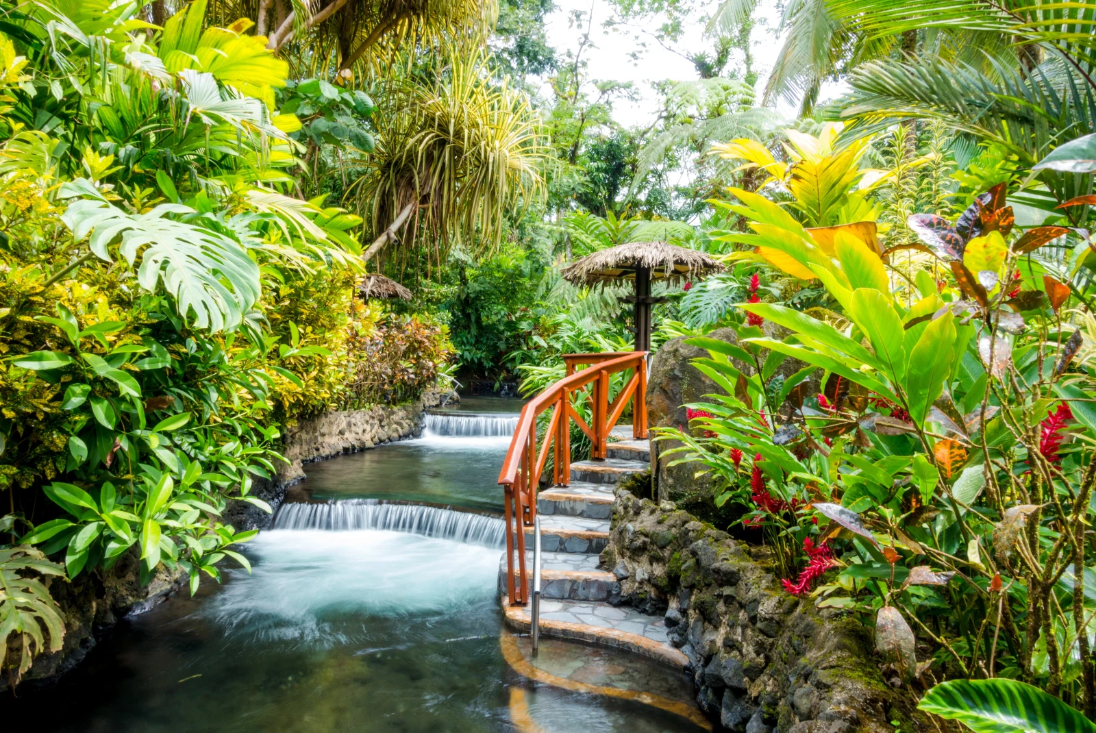 Thermal river in a tropical setting in Costa Rica. 
