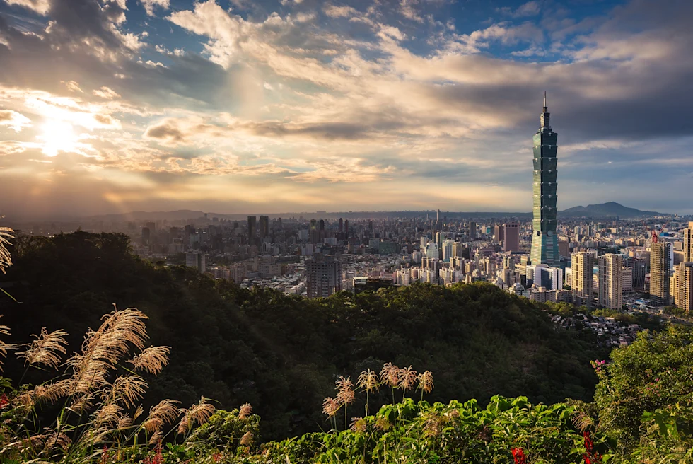cityscape at at sunset