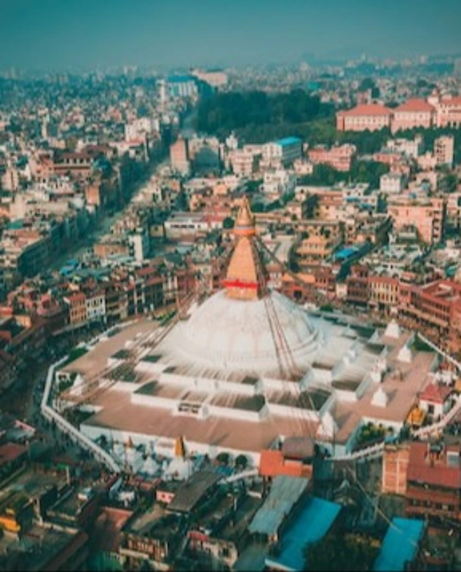 An arial shot of the Kathmandu
