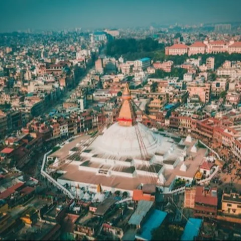 An arial shot of the Kathmandu