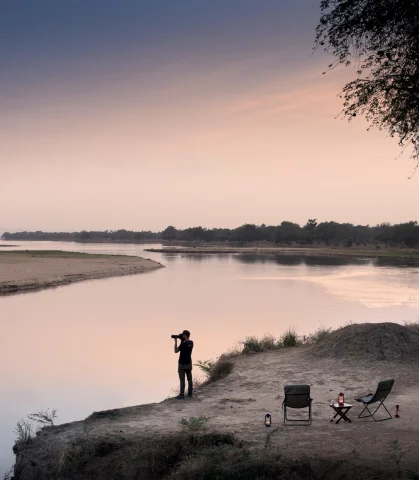 On the banks of the might Zambezi River.
