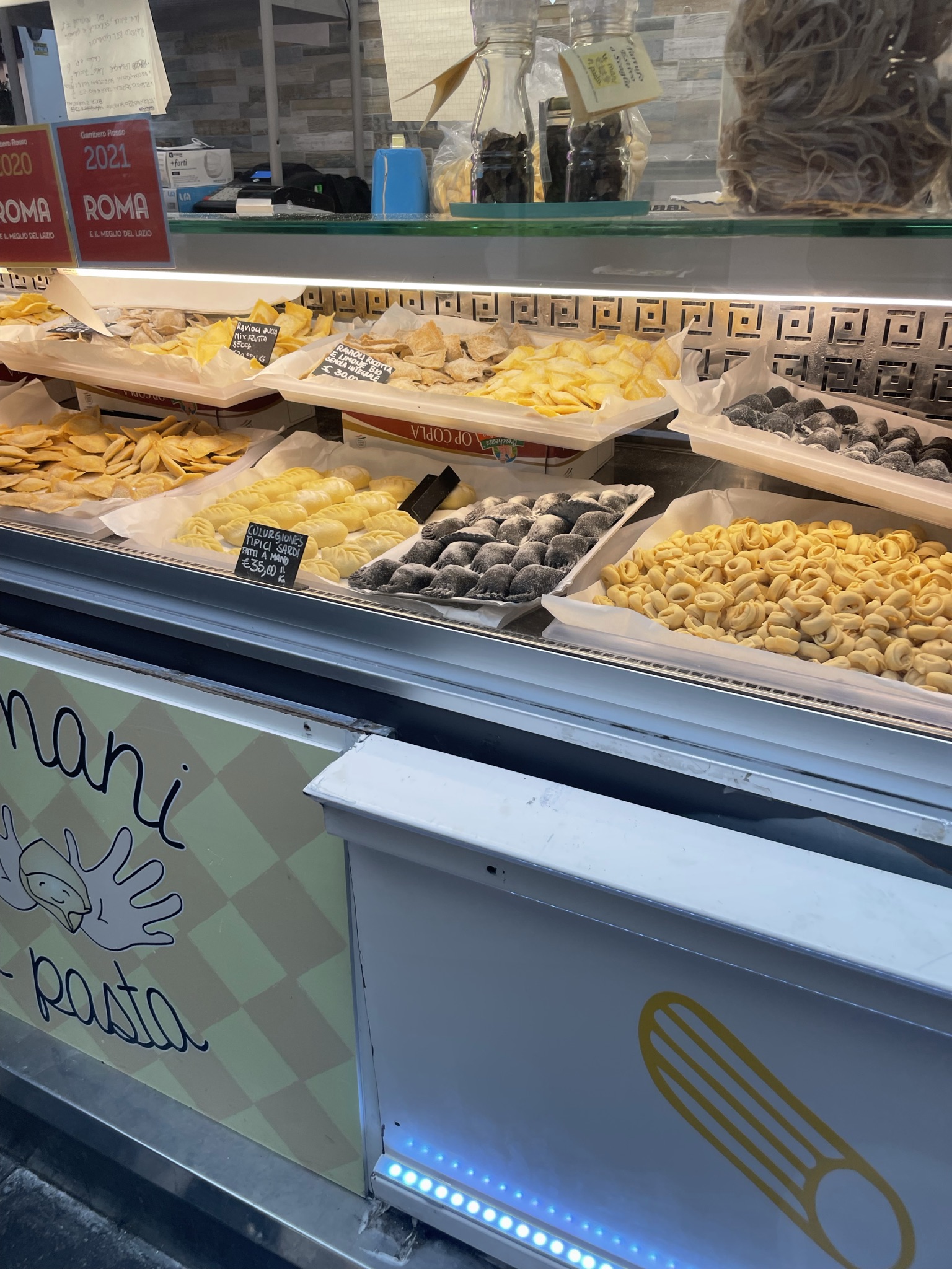 windowfront with trays of food