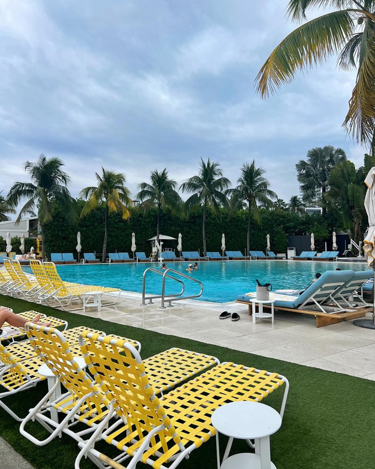 pool in the hotel with pool chair