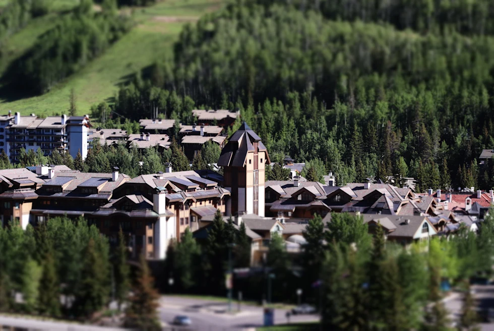 buildings surrounded by trees during daytime