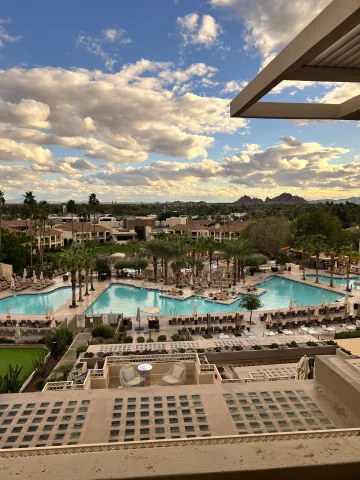 A view of a five star resort pool area in Scottsdale