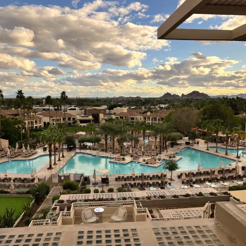 A view of a five star resort pool area in Scottsdale