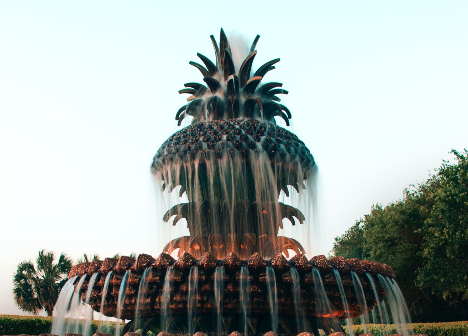 Pineapple shaped fountain during daytime