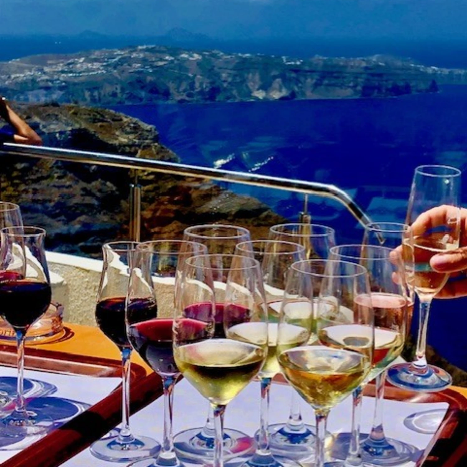 Greek wine view at seaside