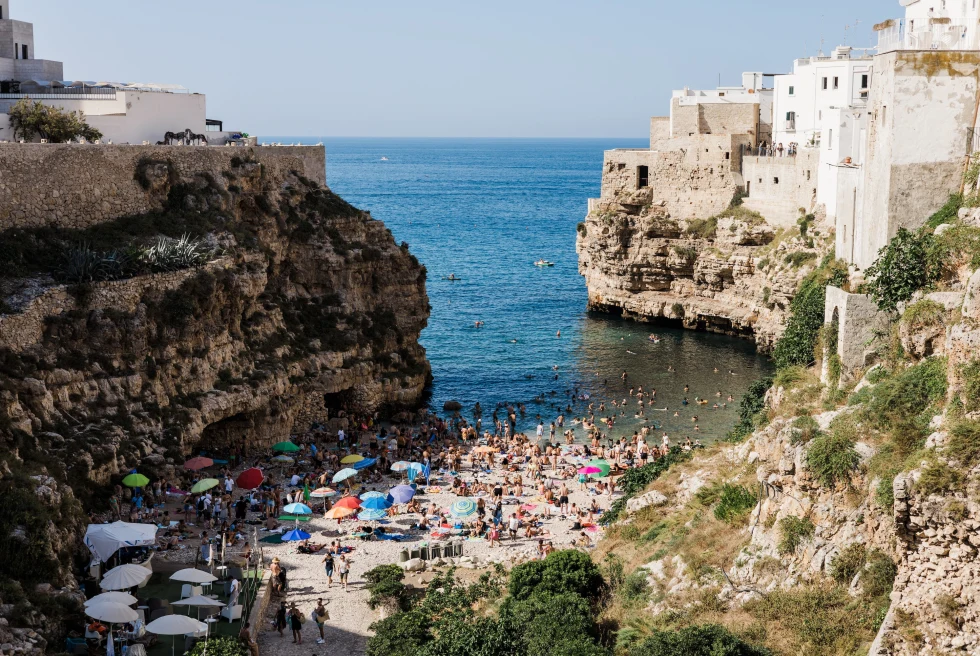 Polignano a Mare is a town known for beaches.