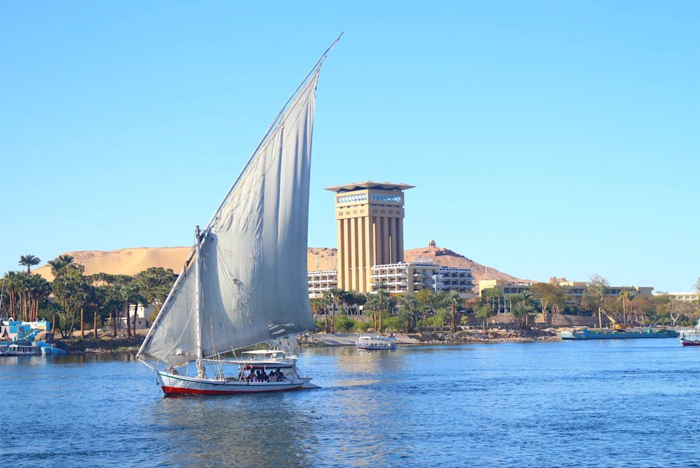 sail boat on a river on a sunny day