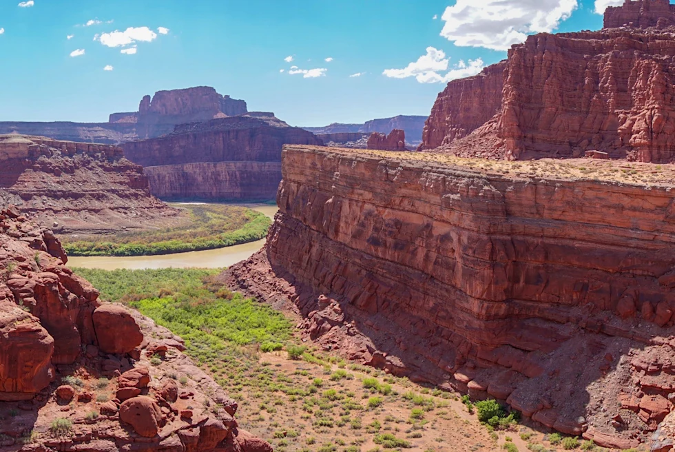 deep red-rock canyon in Utah