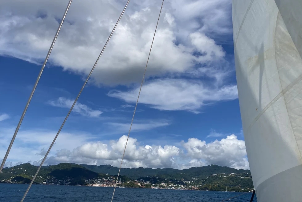 Sailing under clouds