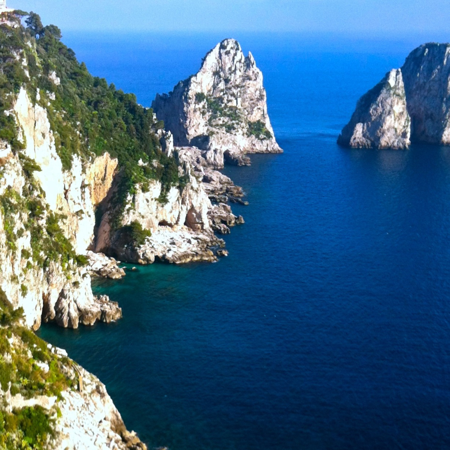 Beautiful Capri beach ariel view