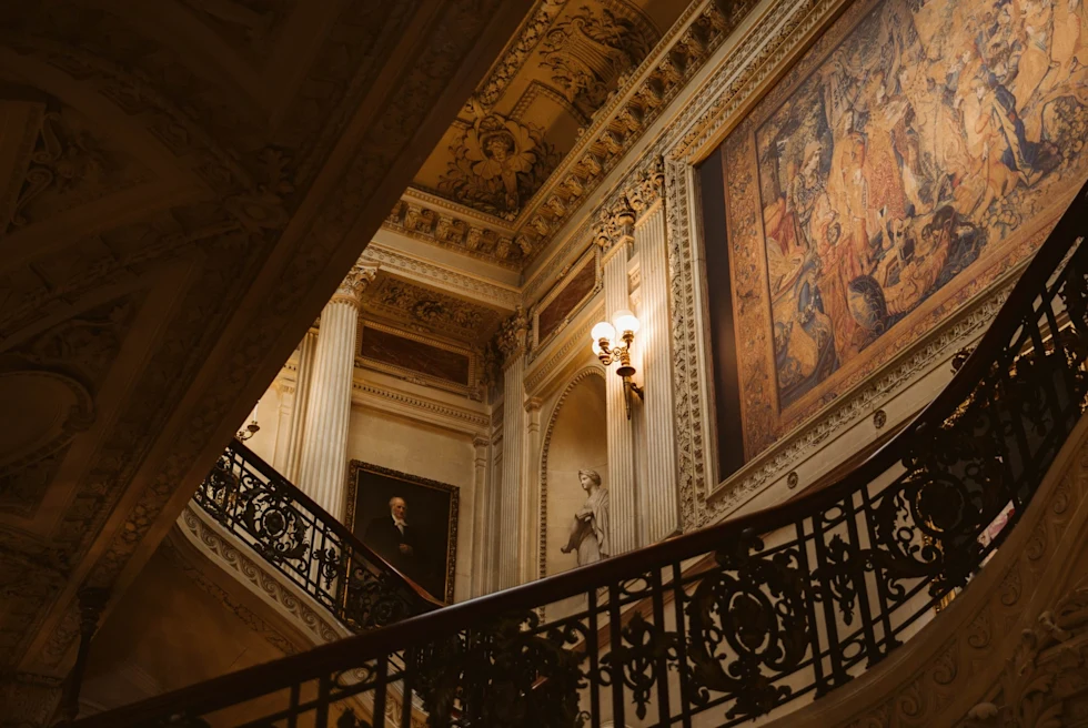 fancy staircase in a historic home