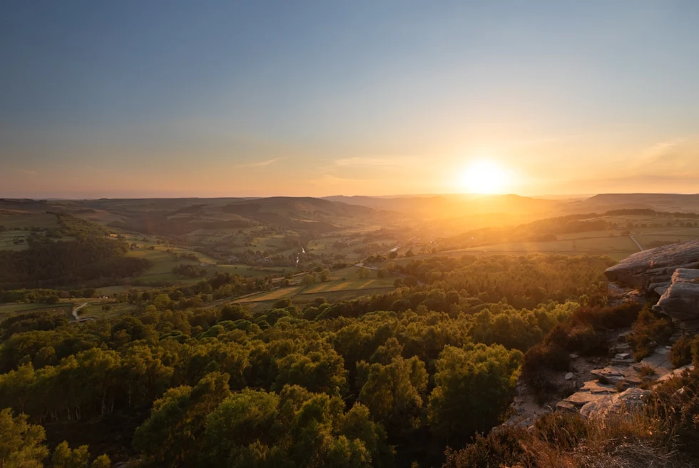 Sunset at Peak District National Park.