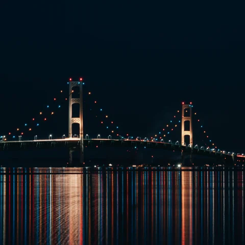 Bridge lighting in the night