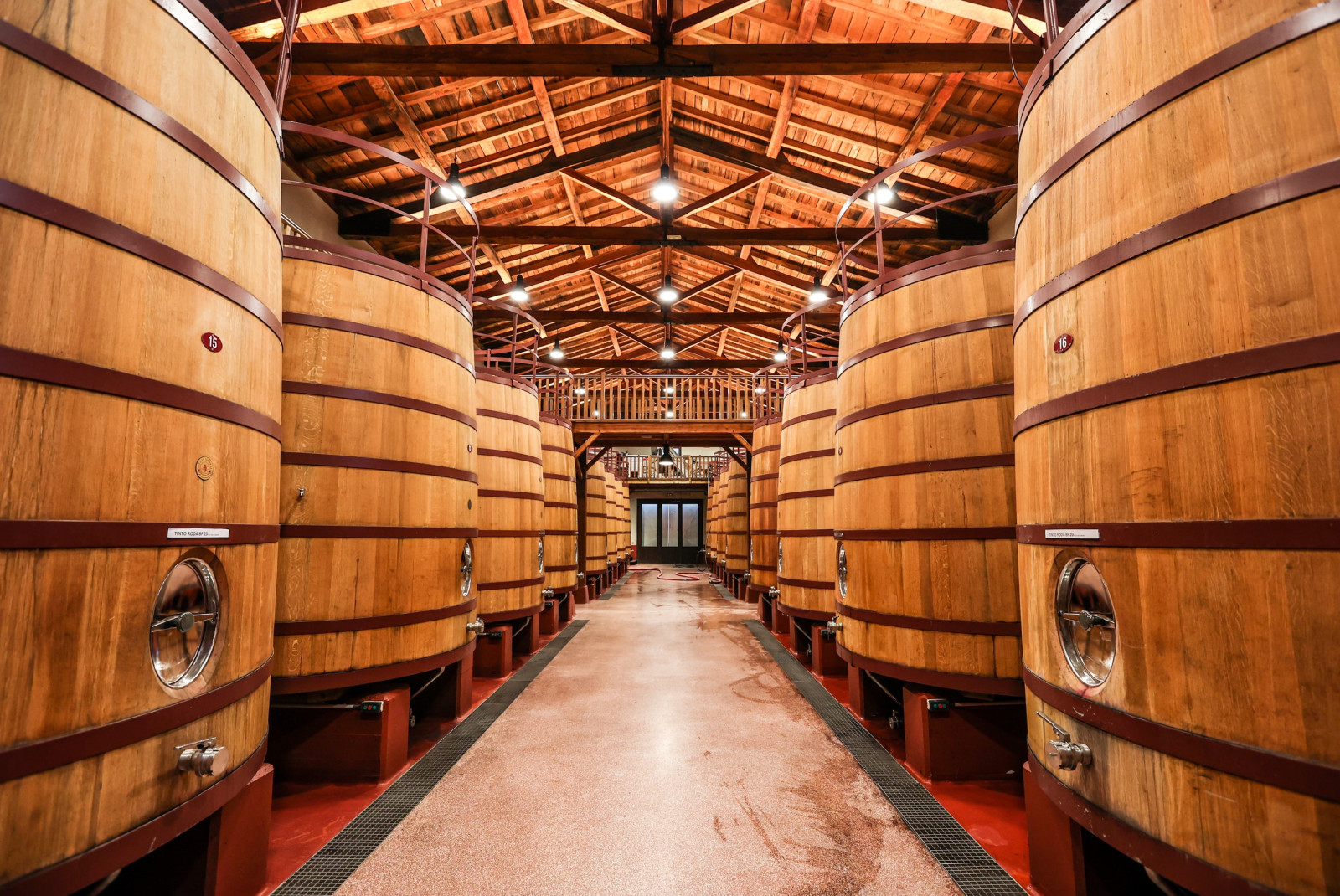 Large wine barrels