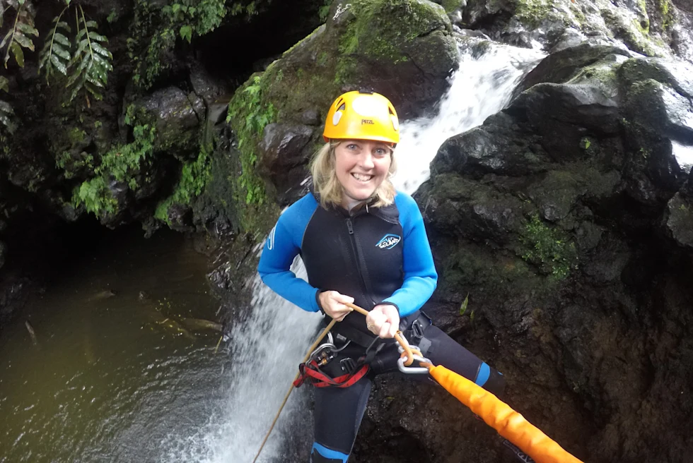 The travel advisor looks like she enjoyed canyoning in Azores.
