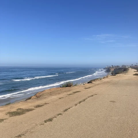 View of the beach in North County San Diego,