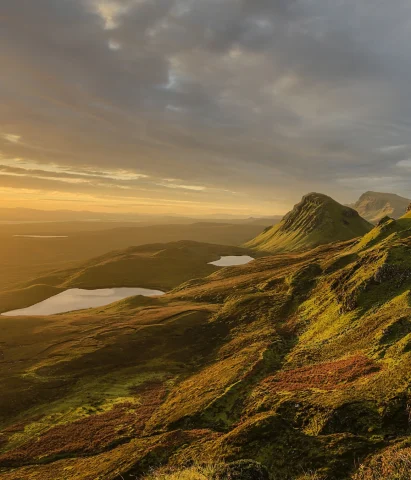 Sunset over the mountains of Skye