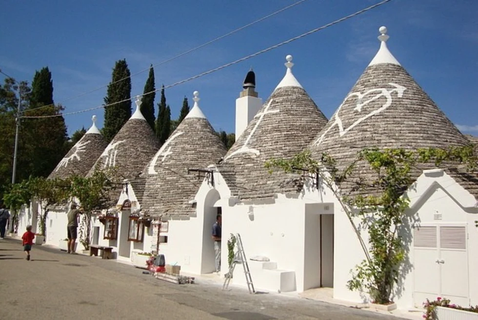 Alberobello is a town in Italy’s Apulia region known for its trulli - whitewashed stone huts with conical roofs.