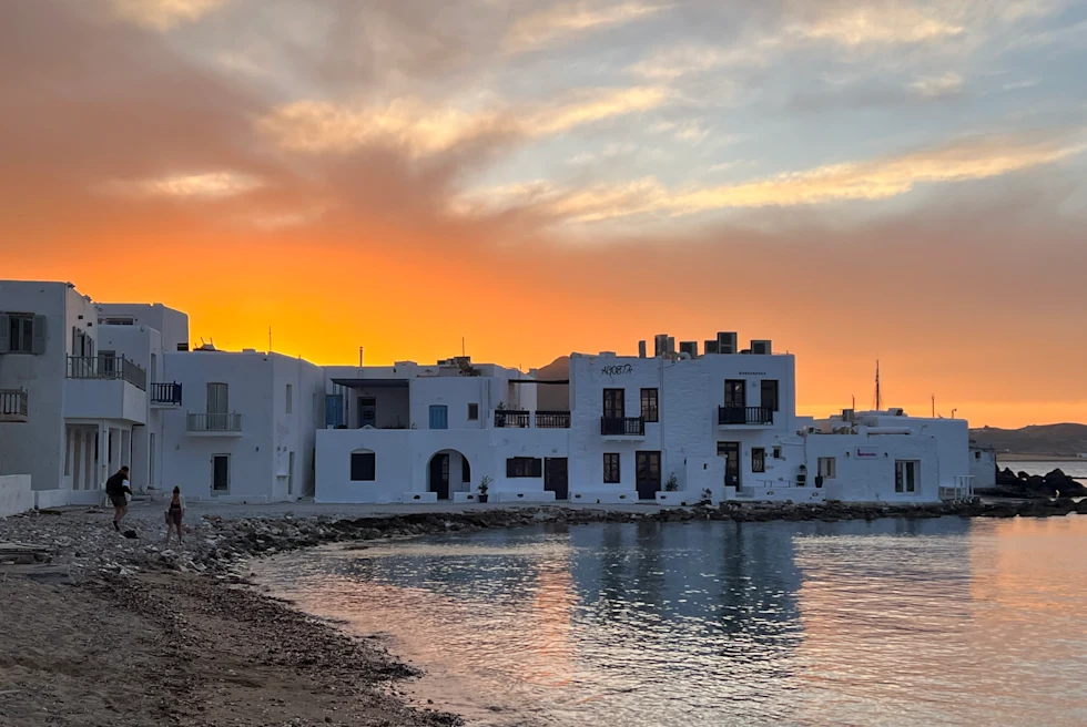 Sunset View Greece Island houses