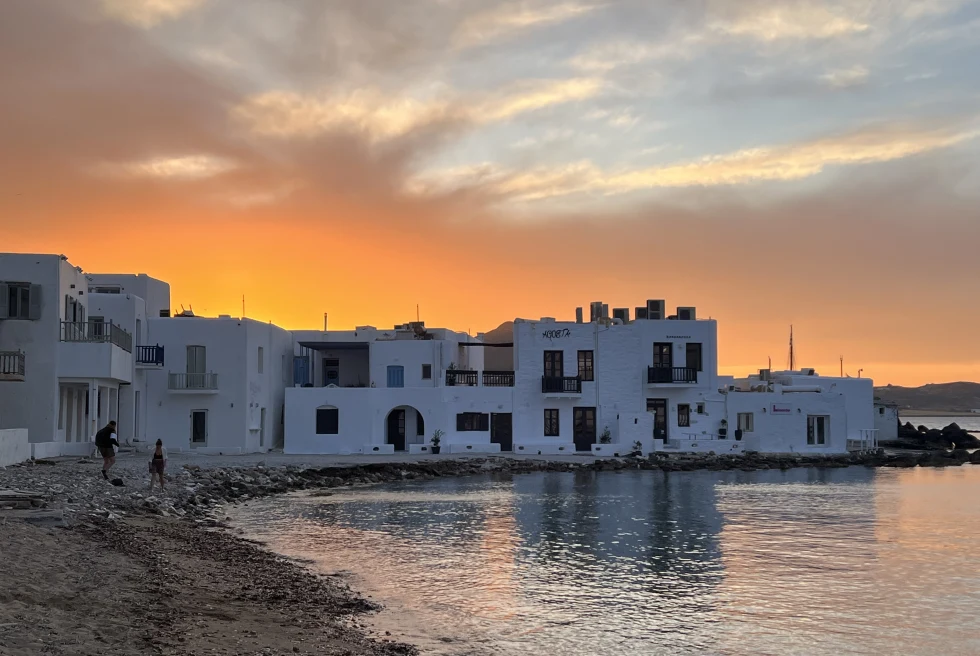 Sunset View Greece Island houses 