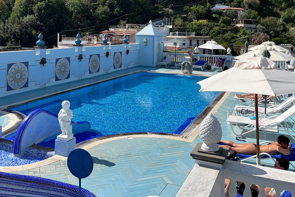 A swimming pool view in Ischia