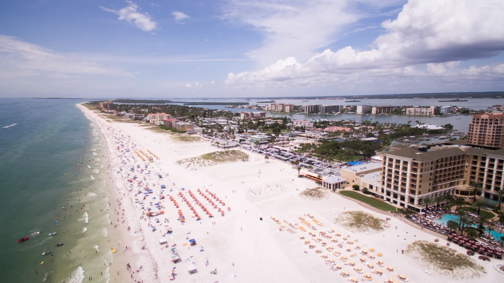 Aerial view of Tampa Beach. 