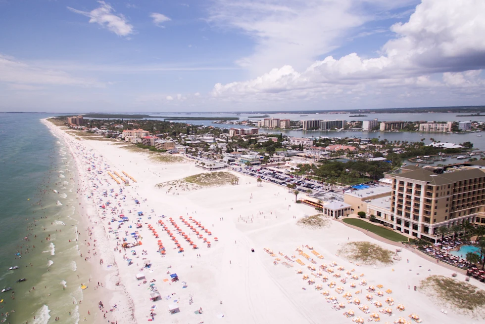 Aerial view of Tampa Beach.
