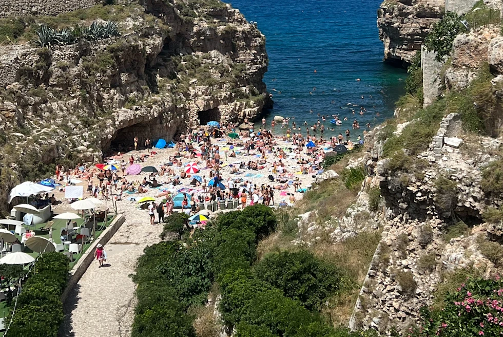 Multiple cafes on the beach