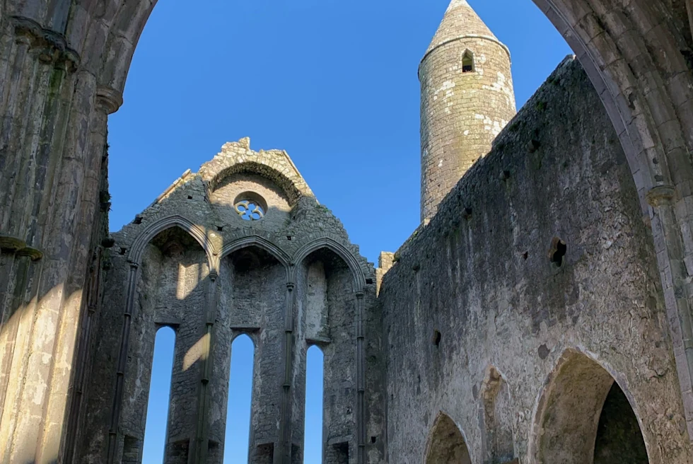 castle grounds with blue sky