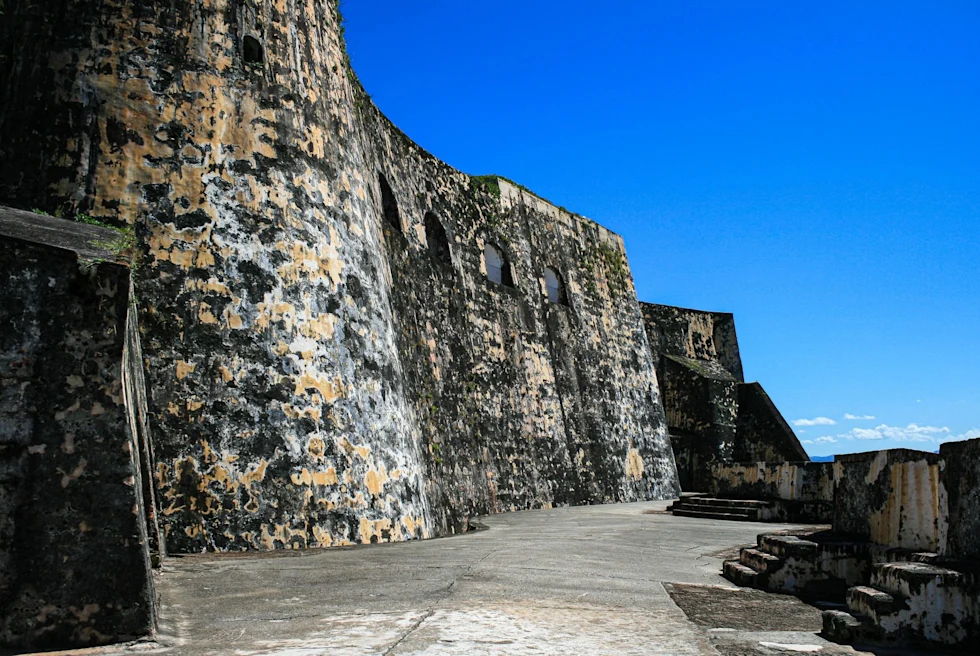 ancient-stone wall and blue sky