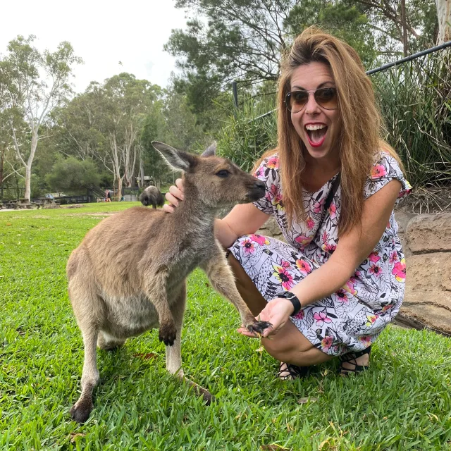 Picture of Merisa with kangroo