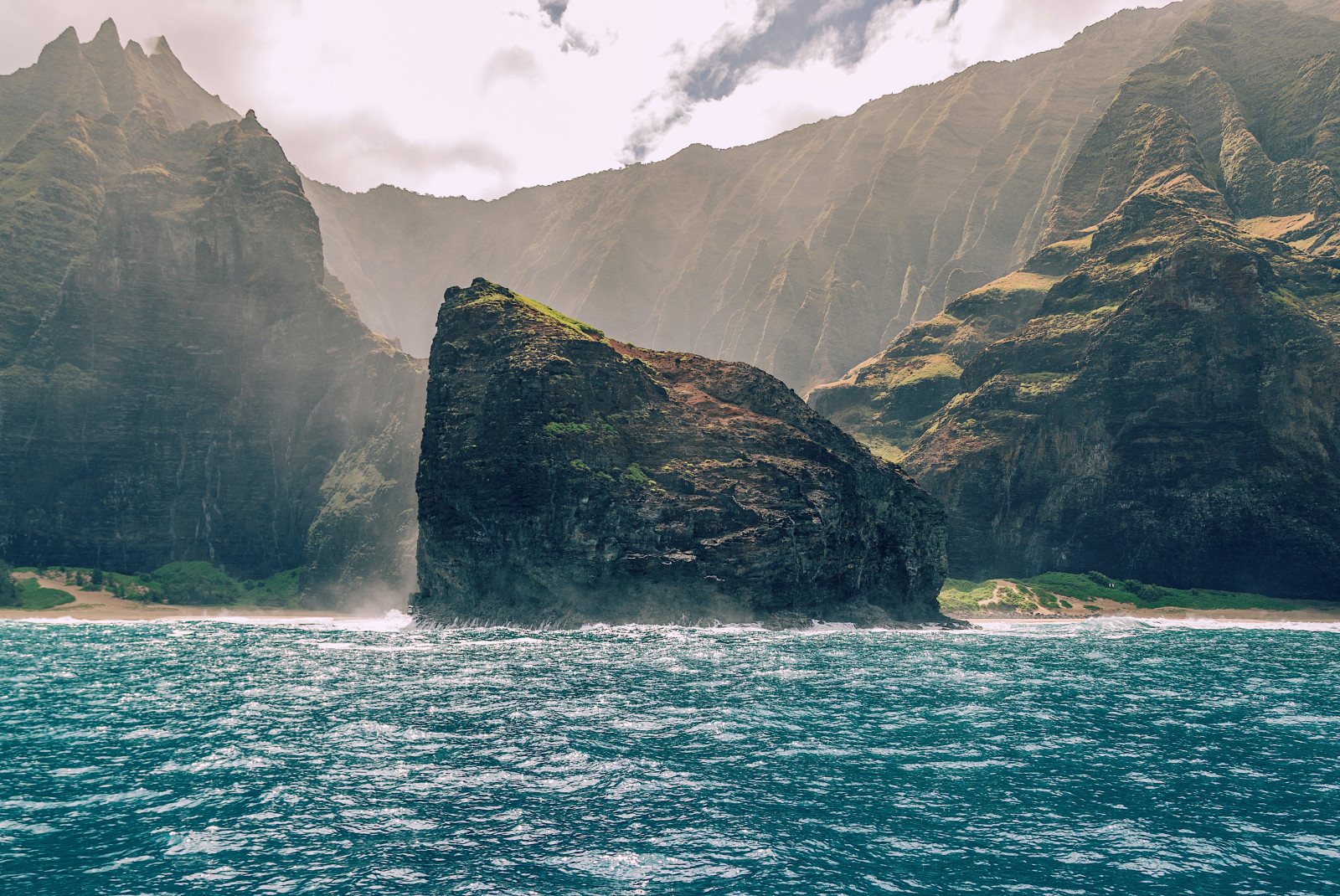 view of rugged coastline and water