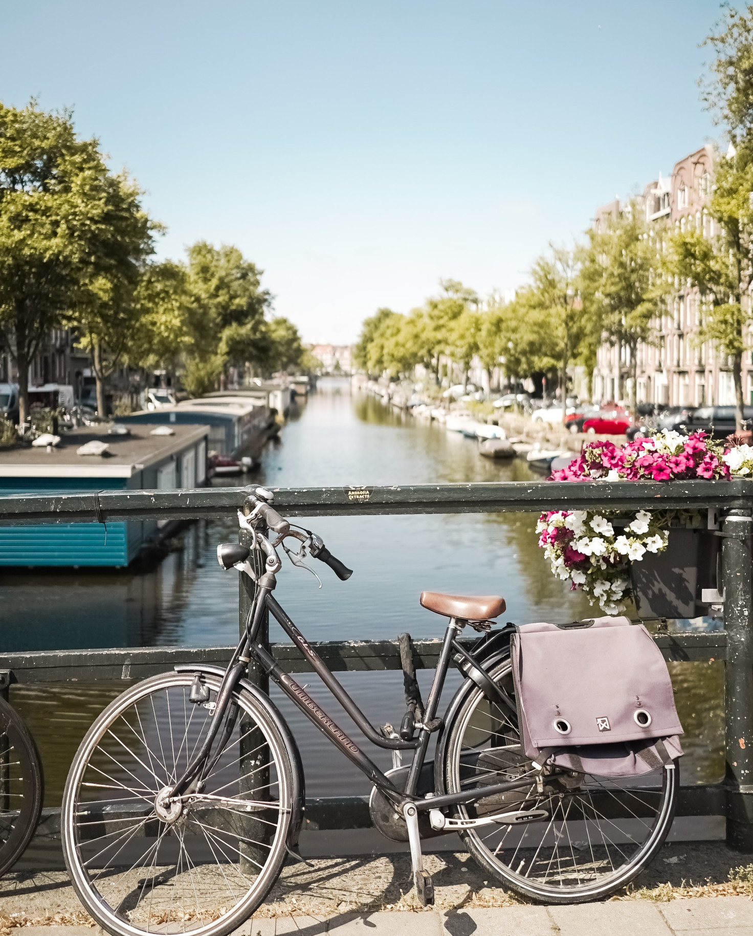 Bike on bridge overlooking body of water during daytime