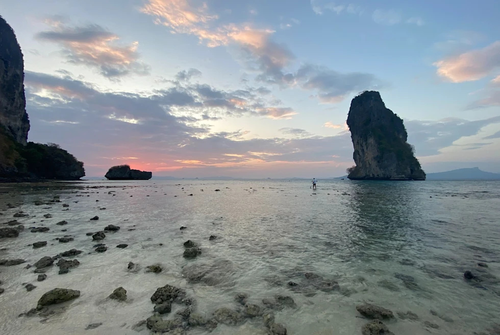 Phi Phi islands at sunset.